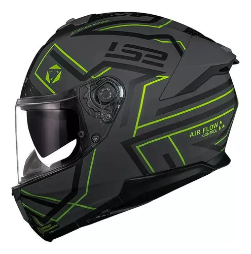 Casco Integral LS2 Stream II Maze Negro Verde Mate FF808