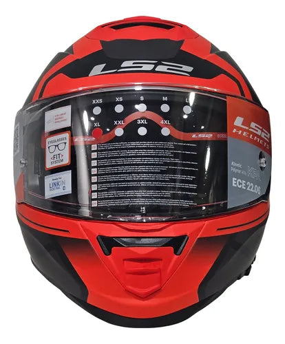 Casco Integral LS2 Storm II Faster FF800 Rojo Mate Titanium FF800