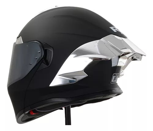 Casco Abatible R7 Nova Mica Plata Negro Mate