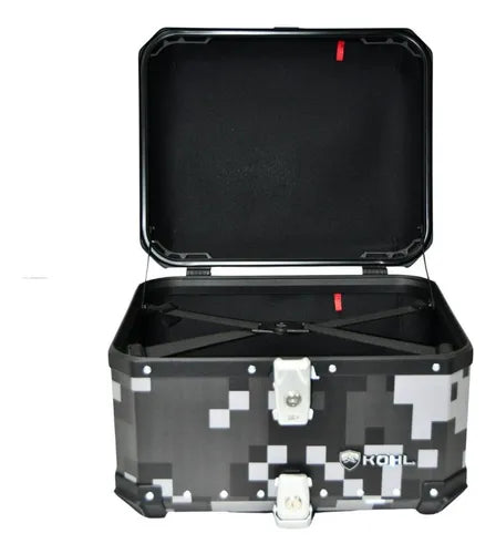 Baúl Trasero Motocicleta Kohl Pixel Aluminio Negro Gris 50 LTS