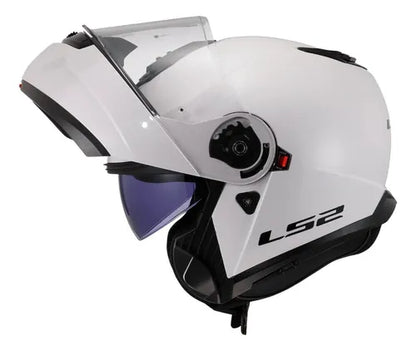 Casco Abatible Ls2 Strobe Blanco Brillo FF908