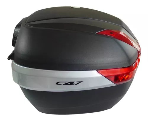 Cajuela Techx2 Negra/Roja Led 12V C/ Respaldo Sgj-898 47L
