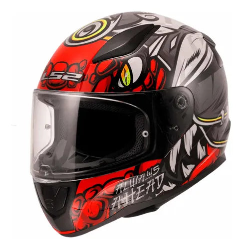 Casco Integral LS2 Rapid II Drillox Rojo Brillo FF353