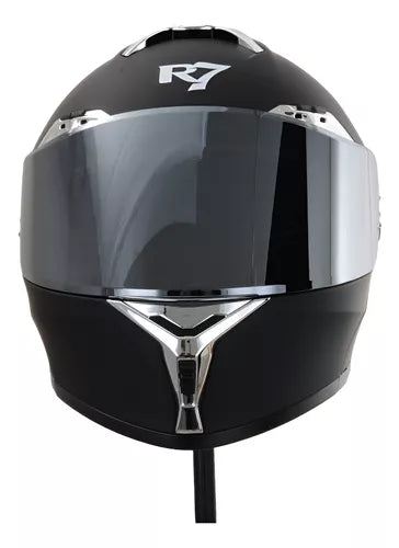 Casco Abatible R7 Nova Mica Plata Negro Mate