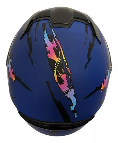 Casco Integral LS2 Rookie Demon Azul Negro Mate Ff352