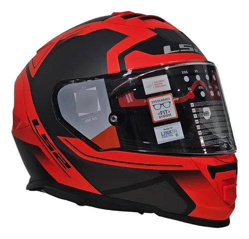 Casco Integral LS2 Storm II Faster FF800 Rojo Mate Titanium FF800