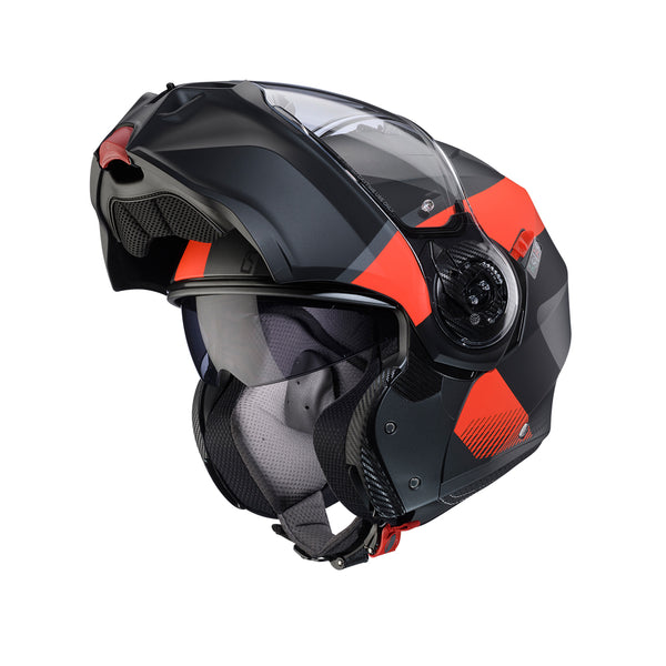 Casco Abatible Caberg Duke Evo Indi Gun Negro Gris Rojo Mate