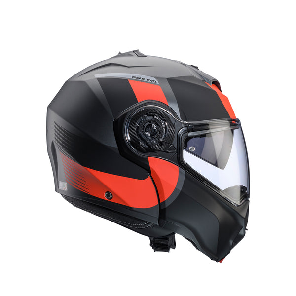 Casco Abatible Caberg Duke Evo Indi Gun Negro Gris Rojo Mate