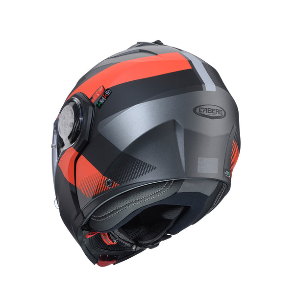 Casco Abatible Caberg Duke Evo Indi Gun Negro Gris Rojo Mate