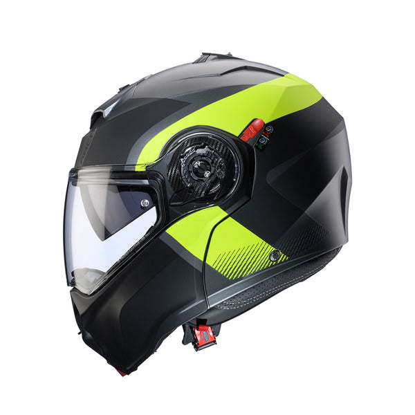 Casco Abatible Caberg Duke Evo Indi Gun Negro Amarillo