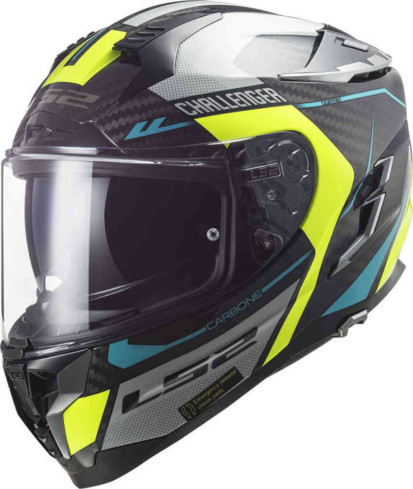 Casco Integral LS2 Challenger Ct2 Carbon Thorn Amarillo Brillo