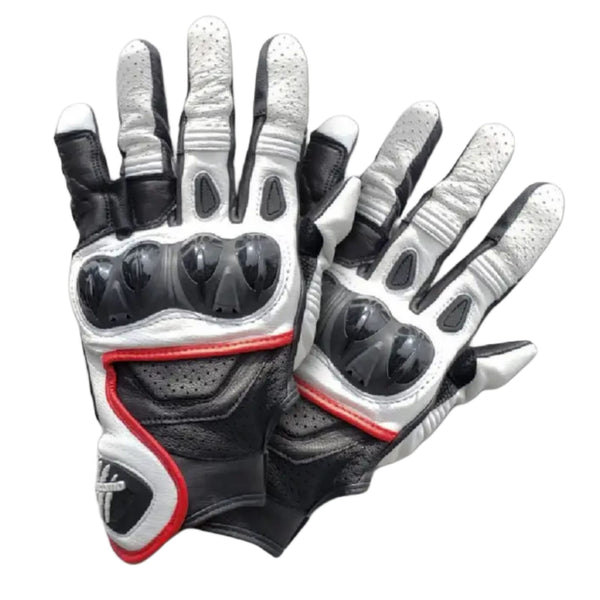 Guantes De Piel Giacomo T800 Blanco Negro