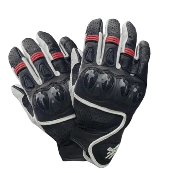 Guantes De Piel Giacomo T800 Negro Blanco