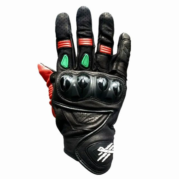 Guantes De Piel Giacomo T800 Negro Rojo