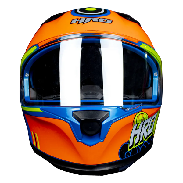 Casco Integral Hro 523Dv Hokusai Azul Naranja