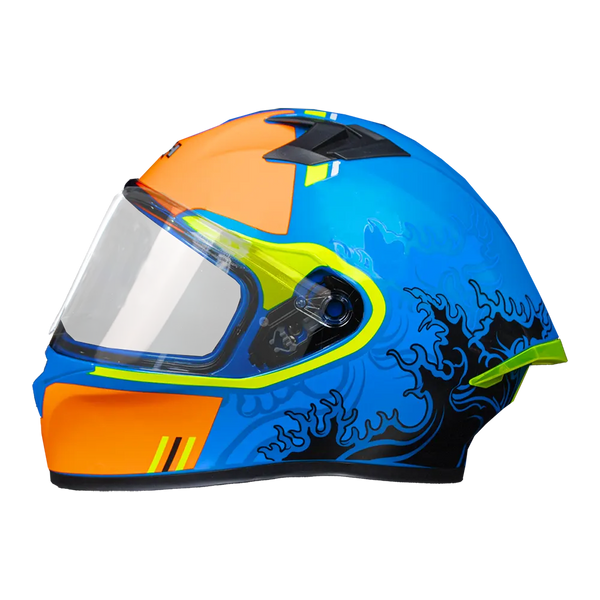 Casco Integral Hro 523Dv Hokusai Azul Naranja