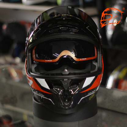 Casco Integral LS2 Challenger Ct2 Carbon Grid Ct2 Rojo Brillo FF327