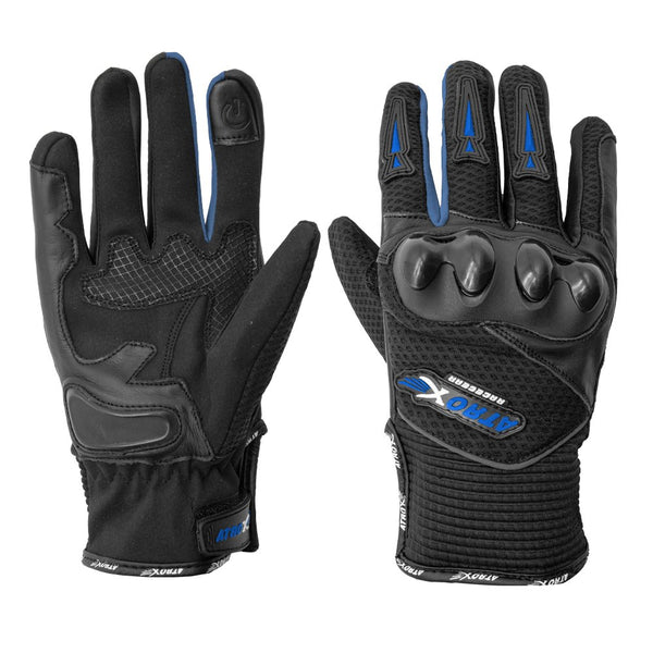 Guantes Atrox AT-4210 Ventilado Corto Azul