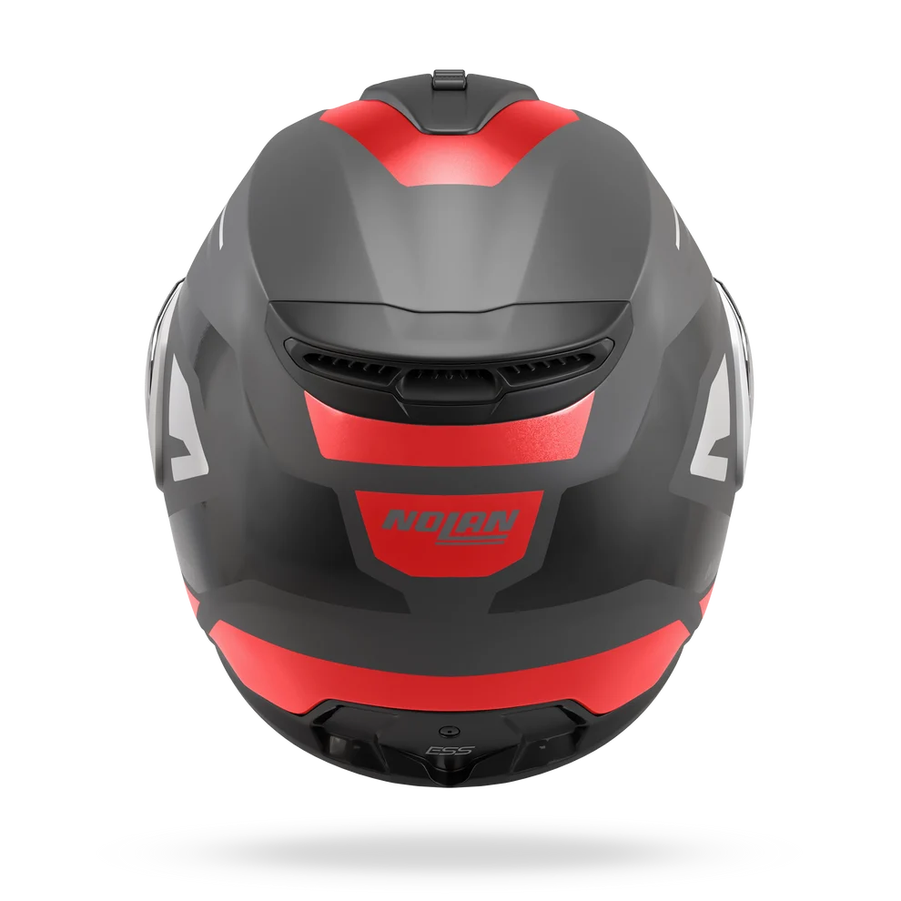 Casco Abatible Nolan N100-6 Cinetico Gris Blanco Rojo Lava Mate