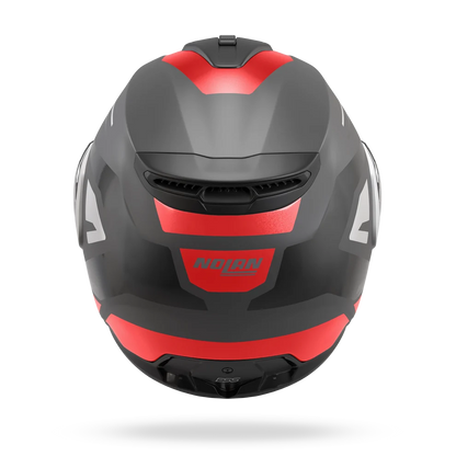 Casco Abatible Nolan N100-6 Cinetico Gris Blanco Rojo Lava Mate