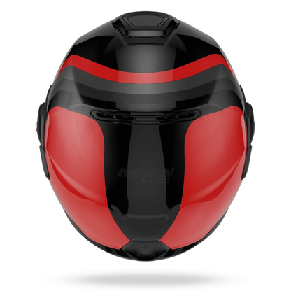 Casco Nolan Abatible N120-1 Lineo 180 Grados Rojo Negro Gris Brillo