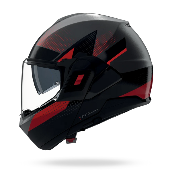Casco Abatible Nolan 180 Grados N120 Ciclone Gris Negro Rojo Lava