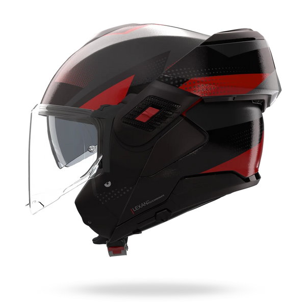 Casco Abatible Nolan 180 Grados N120 Ciclone Gris Negro Rojo Lava