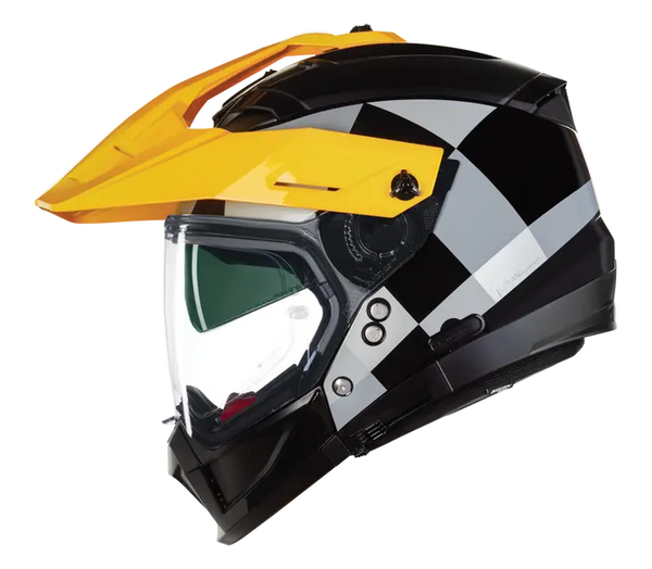 Casco Crossover Nolan N70-2 X 06 Ruvido 341 Negro Gris Amarillo Brillo