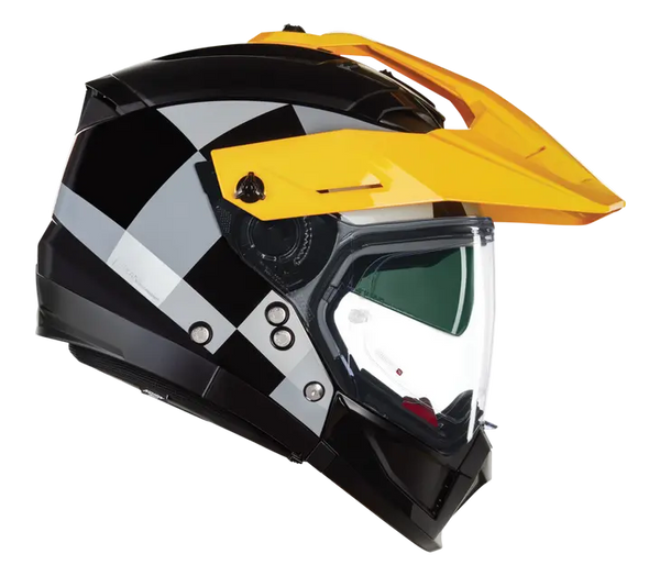 Casco Crossover Nolan N70-2 X 06 Ruvido 341 Negro Gris Amarillo Brillo