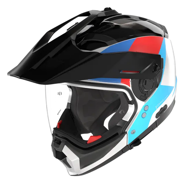 Casco Crossover Nolan N70-2 Turbine 350 Blanco Rojo Azul