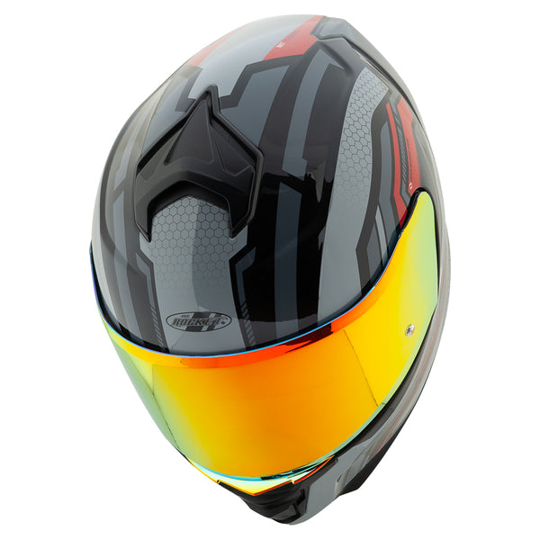 Casco Integral RKT 110 Highside Carbon Navy Rojo Brillo