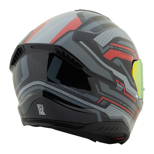 Casco Integral RKT 110 Highside Carbon Navy Rojo Brillo