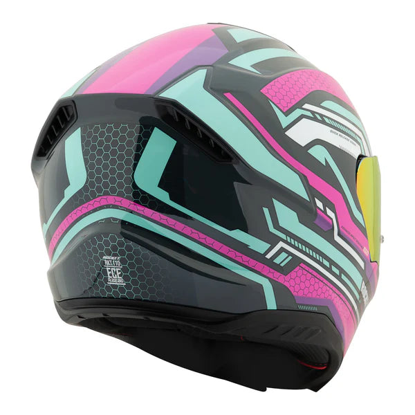 Casco Integral Joe Rocket RKT 110 Highside Rosa Verde Brillo