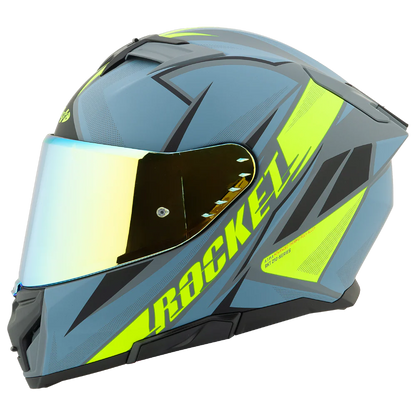 Casco Integral RKT 210 Reactor Neon Azul Mate
