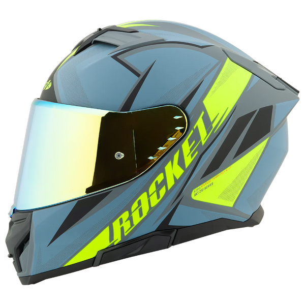 Casco Integral RKT 210 Reactor Neon Azul Mate
