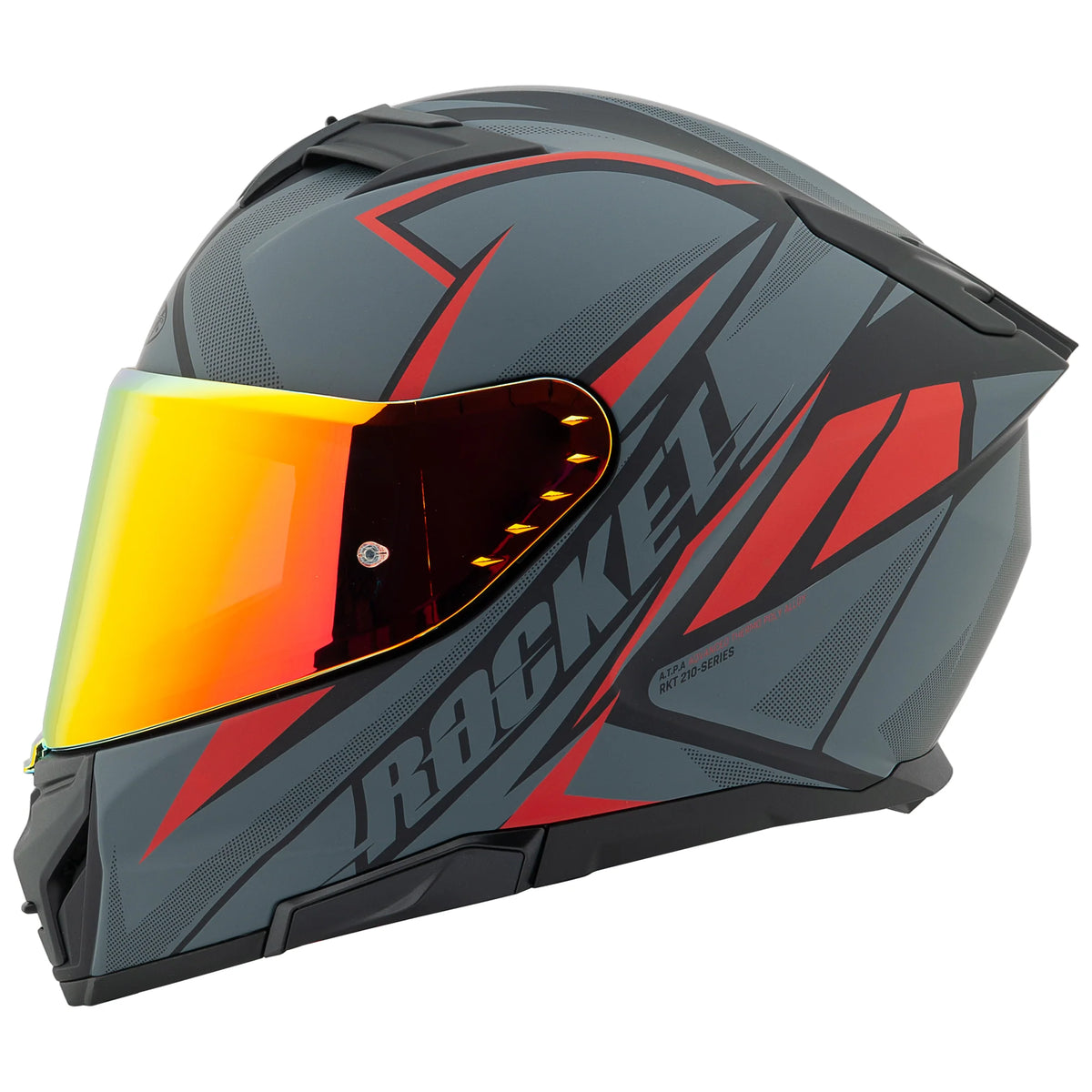 Casco Integral RKT 210 Reactor Negro Rojo Mate