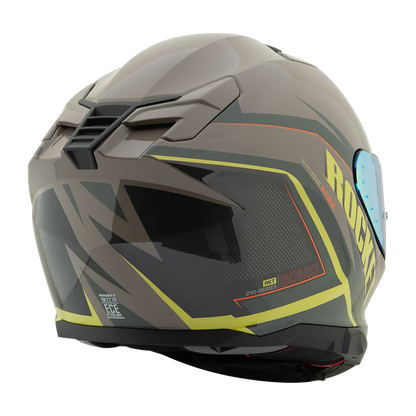 Casco Integral RKT 210 Sonic Marron Amarillo Brillo