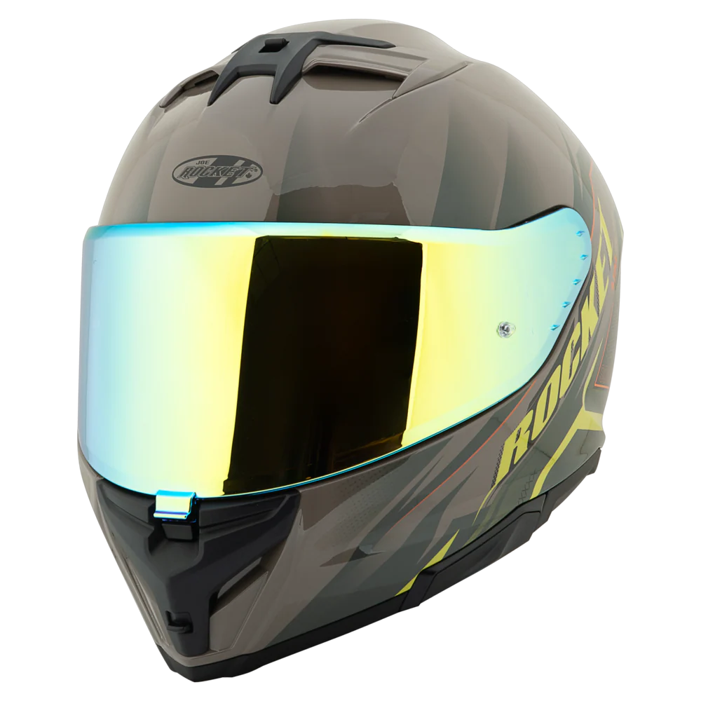 Casco Integral RKT 210 Sonic Marron Amarillo Brillo