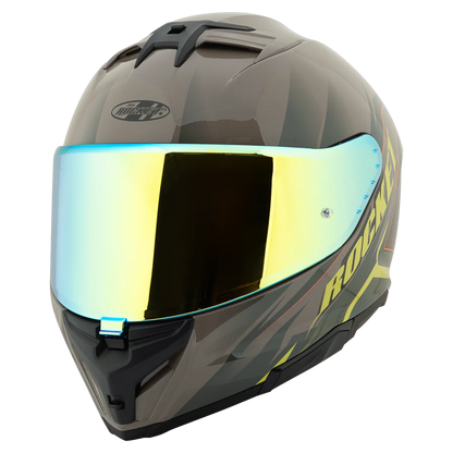 Casco Integral RKT 210 Sonic Marron Amarillo Brillo