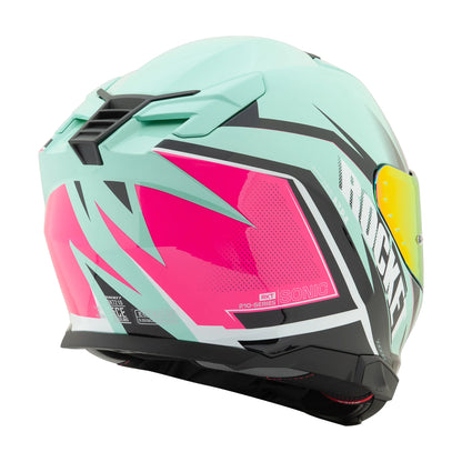 Casco Integral RKT 210 Sonic Rosa Turqueza Brillo