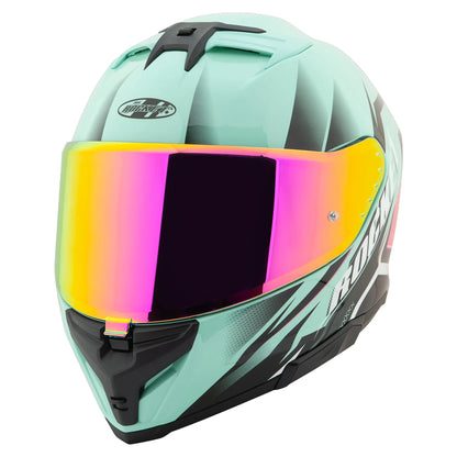 Casco Integral RKT 210 Sonic Rosa Turqueza Brillo