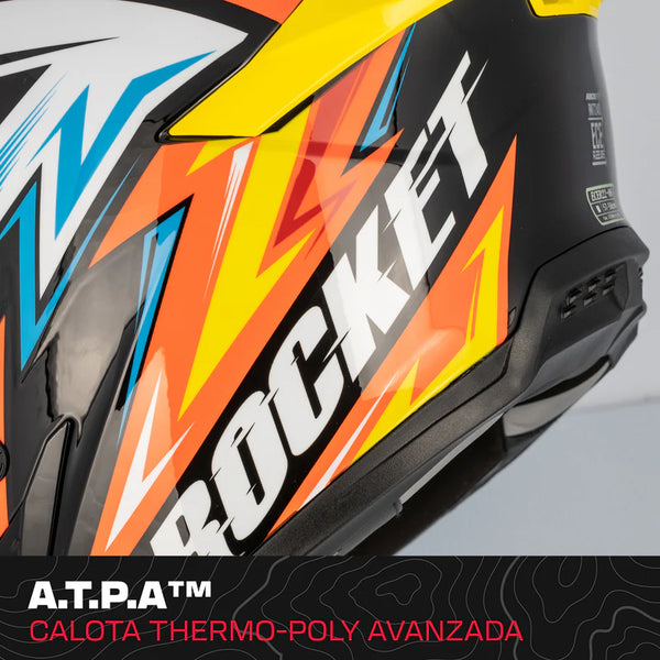 Casco Integral Joe Rocket Rkt 240 Reactor Naranja Brillo