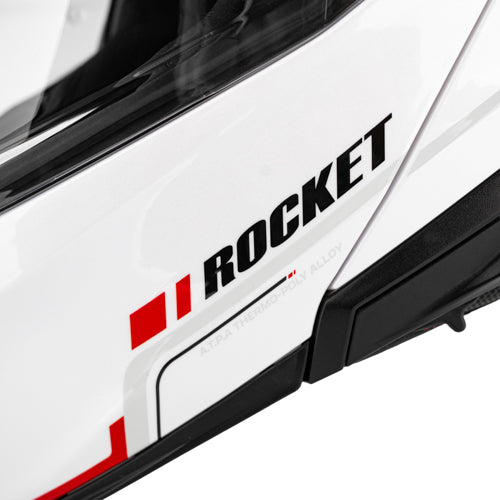 Casco Abatible Joe Rocket RKT 310 Blanco Brillo