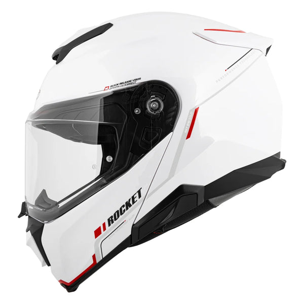 Casco Abatible Joe Rocket RKT 310 Blanco Brillo