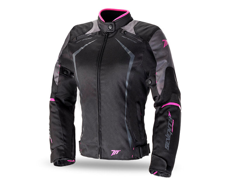 Chamarra Seventy Para Dama Sd-Jr49 Negra Rosa