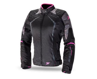 Chamarra Seventy Para Dama Sd-Jr49 Negra Rosa
