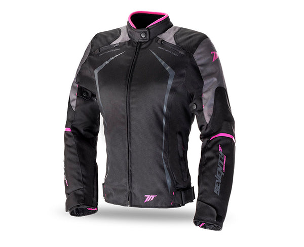 Chamarra Seventy Para Dama Sd-Jr49 Negra Rosa