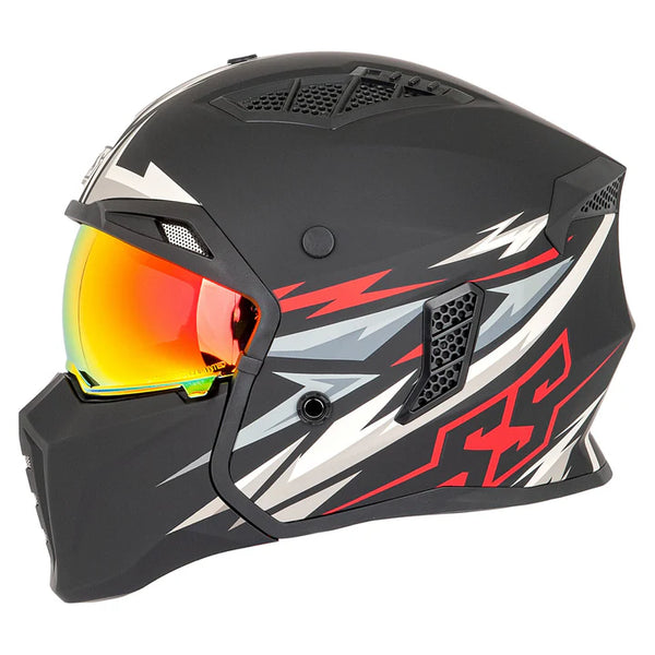Casco Speed And Strenght Ss2450 Trial By Fire Verde Rojo Mate