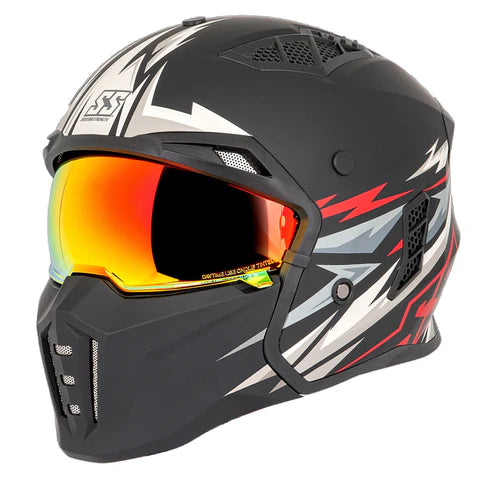 Casco Speed And Strenght Ss2450 Trial By Fire Verde Rojo Mate