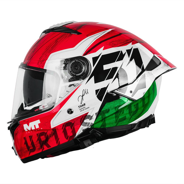 Casco Integral Mt Thunder 4 R SV Uriostegui A5 Rojo Brillo
